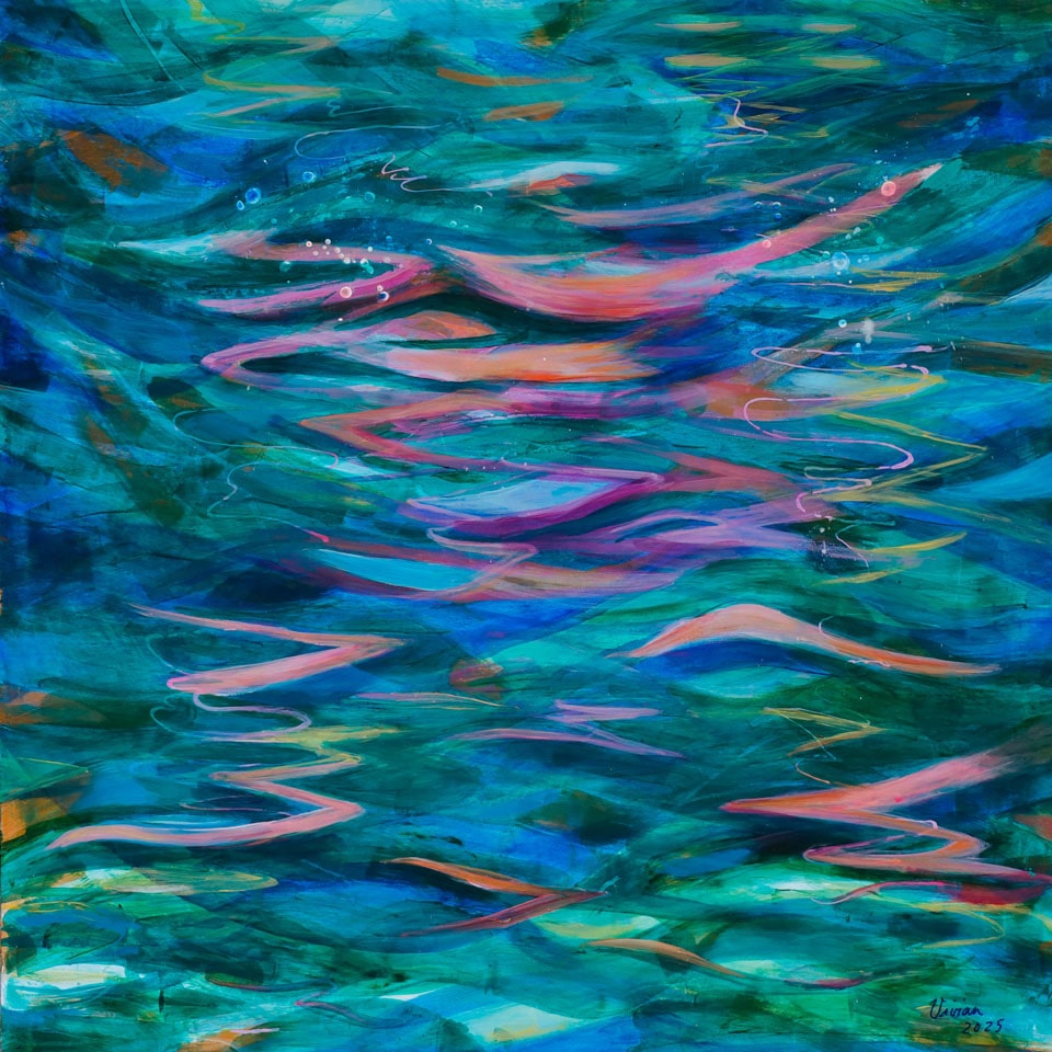 Transient Beauty, an acrylic painting of wave pattern